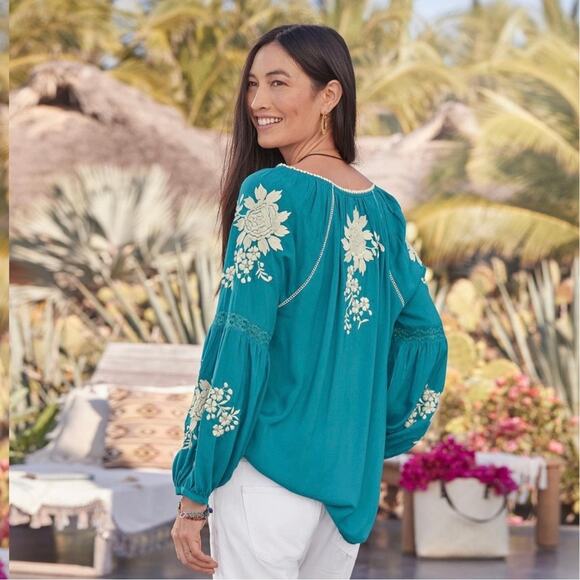 Sundance Naomi Isles Embroidered Boho Blouse Top XXL - Picture 3 of 12